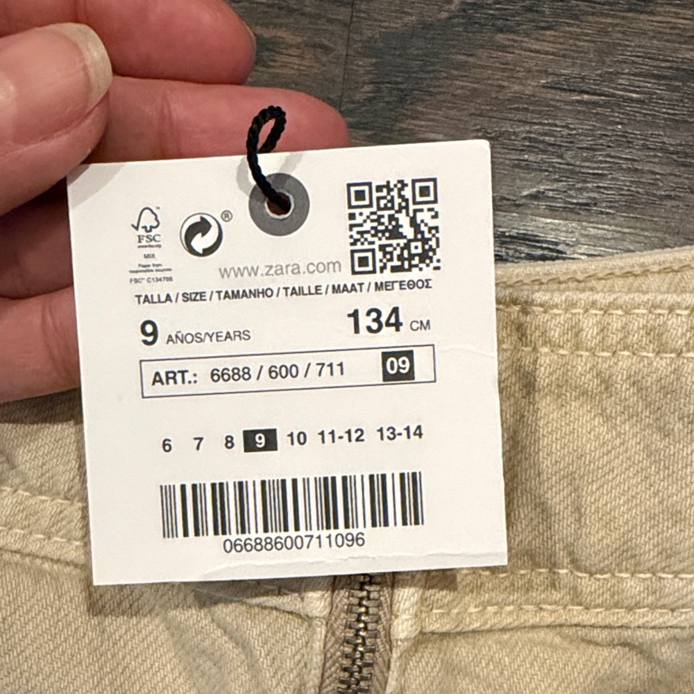 Zara Kids Beige Denim Pleated Skort - Picture 4 of 4
